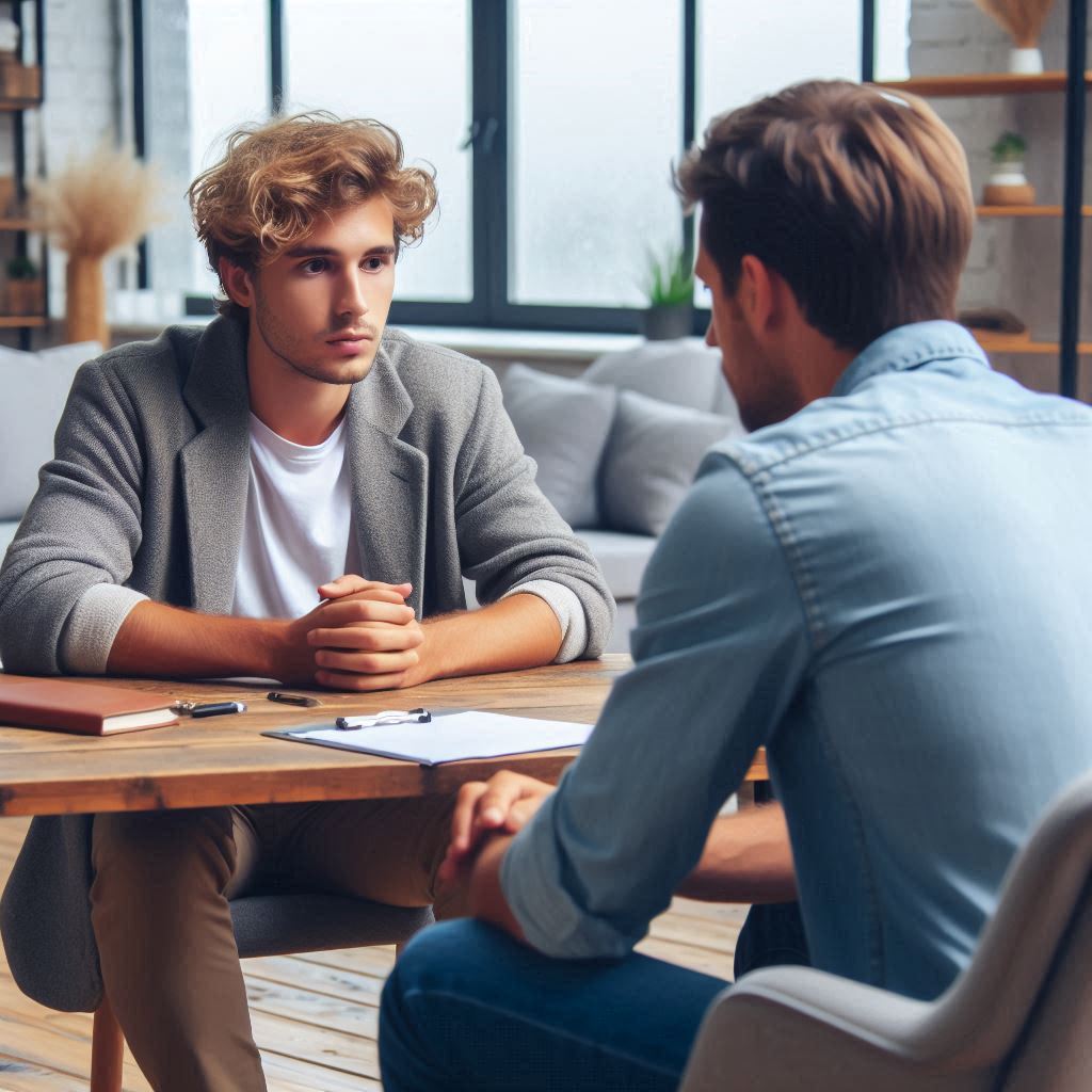 Ergotherapeutisch gesprek tussen therapeut en cliënt